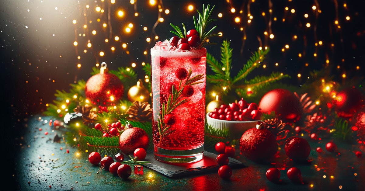 cranberry fizz o brilho vermelho do natal em um copo 1