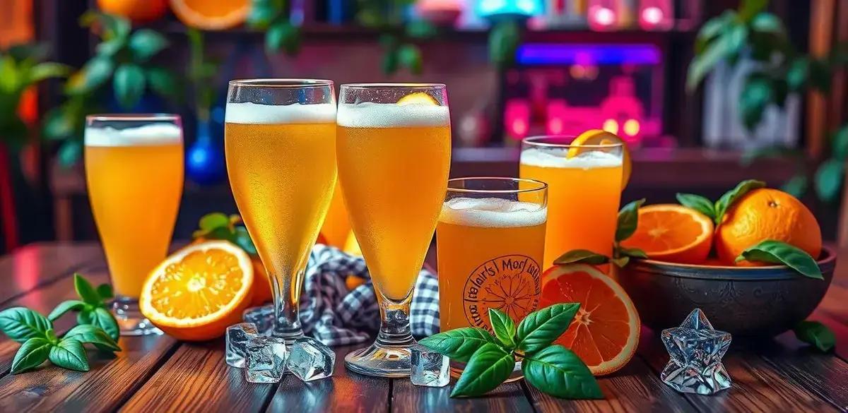 Ingredientes para Cerveja com Suco de Laranja e Manjericão