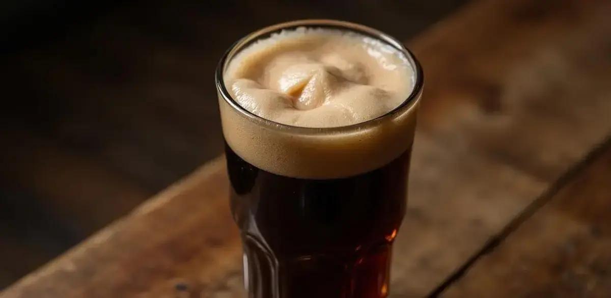 cerveja preta com licor de cafe e espuma de creme o drink dos deuses