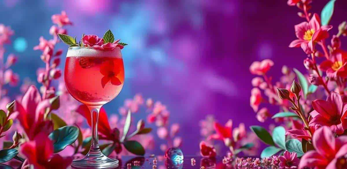 No momento, você está visualizando Coquetel com espuma de hibisco e gin: Uma explosão de sabores refrescantes