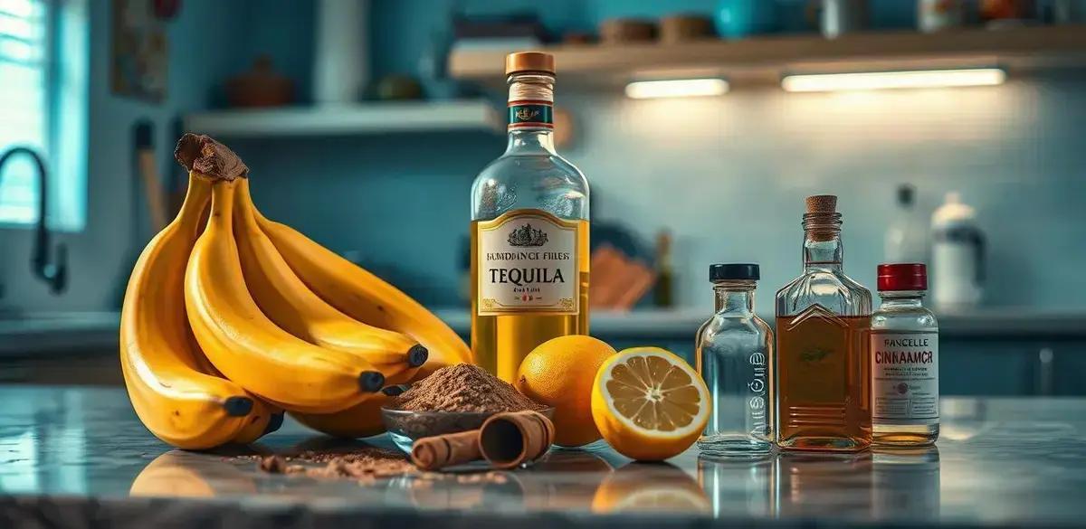 Ingredientes do Licor de Banana Flambada com Tequila