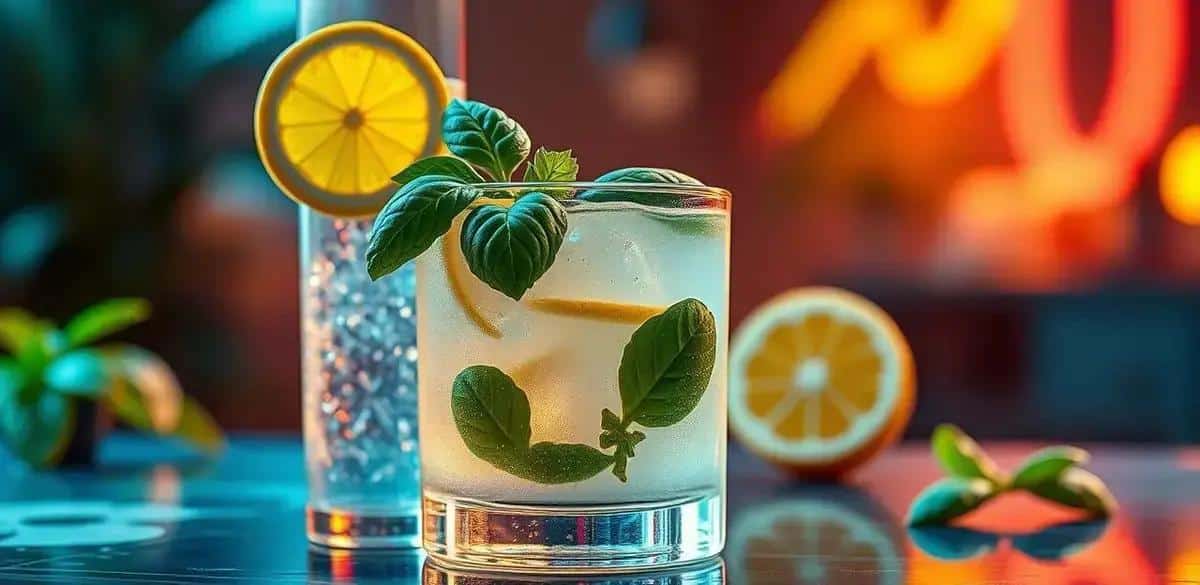 tequila com soda de limao e manjericao um drink refrescante e delicioso