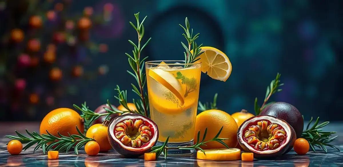 Ingredientes da Caipiroska de Maracujá com Alecrim