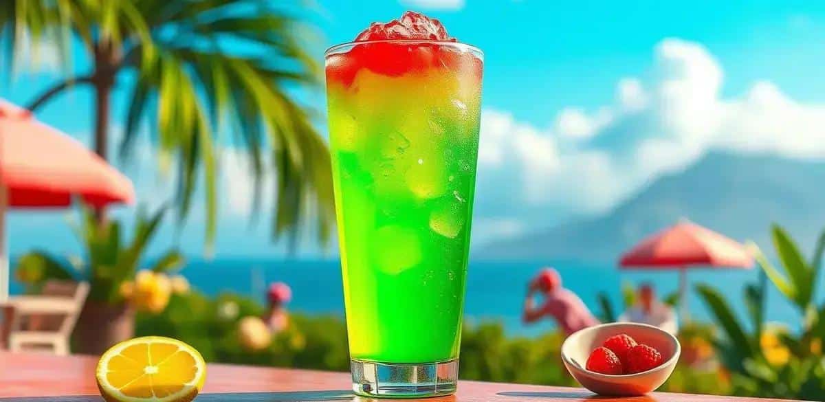 drink verde com refrigerante de limao e espuma de frutas vermelhas aprenda a fazer