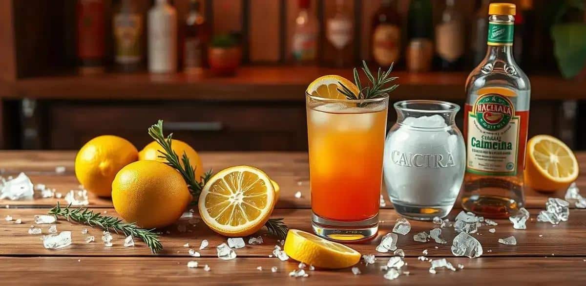 Método de Preparo da Caipirinha de Limão Siciliano com Alecrim