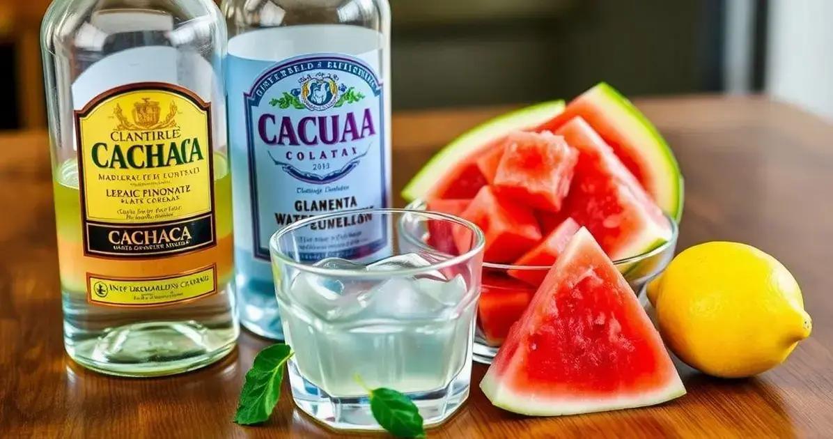 Ingredientes da Cachaça com Melancia e Raspas de Limão Siciliano
