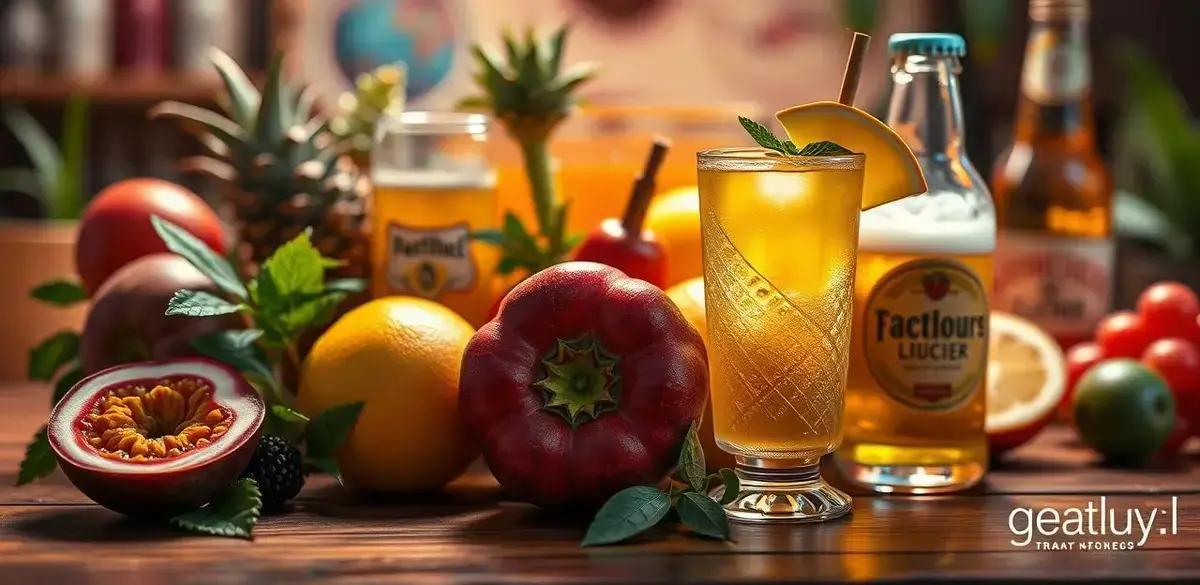 Ingredientes da Cerveja com Maracujá e Licor de Frutas Tropicais