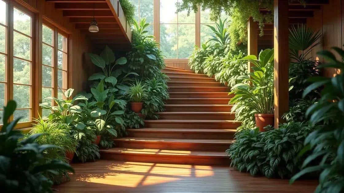 como iluminar plantas em escadas