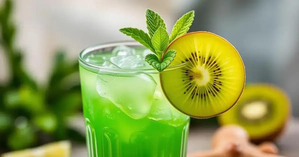 daiquiri com suco de kiwi e gengibre refrescante e delicioso