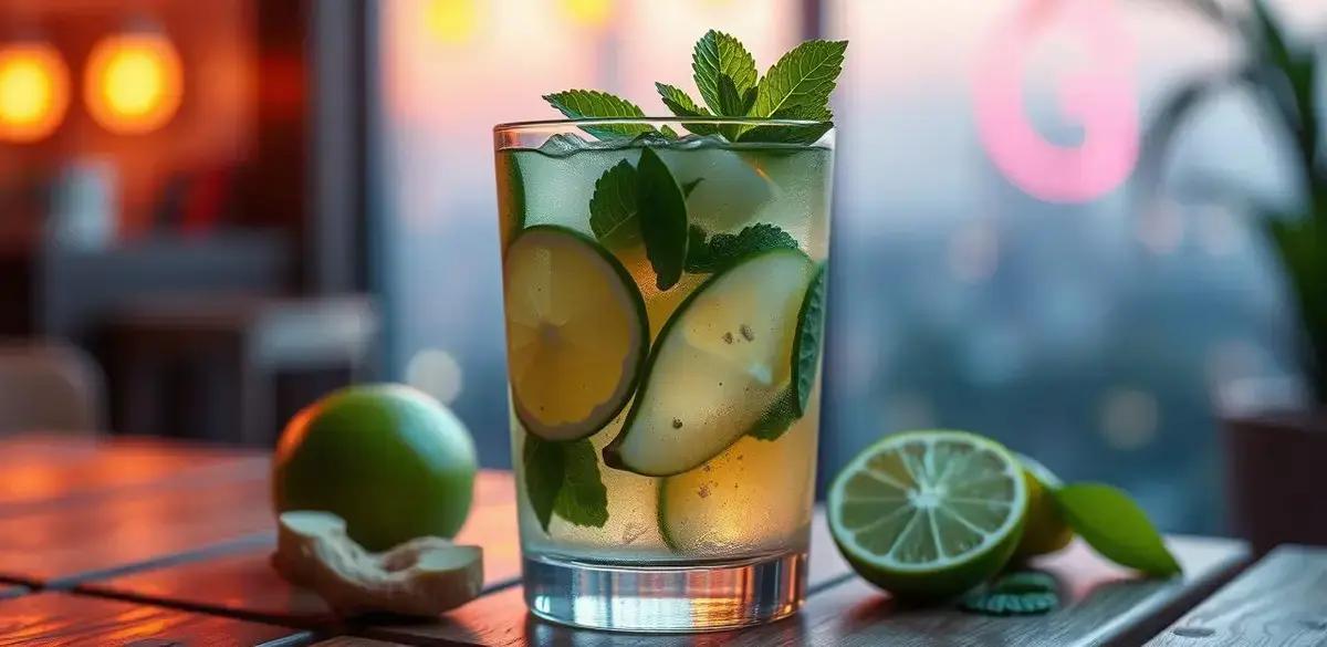 Ingredientes para o Mojito com Soda de Maçã Verde e Gengibre