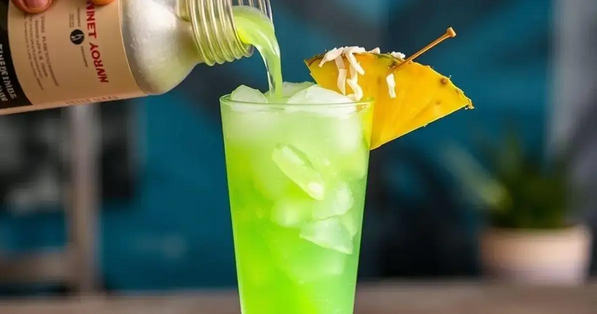 Método de Preparo da Piña Colada com Licor de Menta e Chocolate Branco