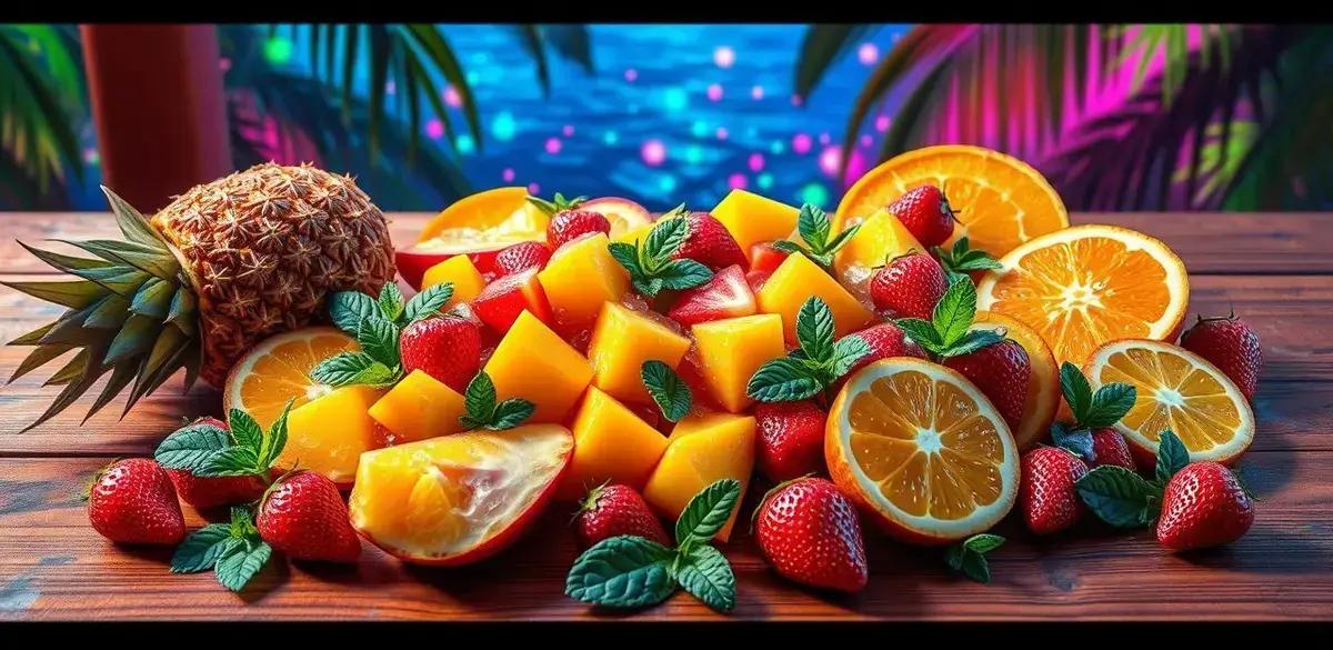Ingredientes para o Punch Cubano de Frutas Tropicais