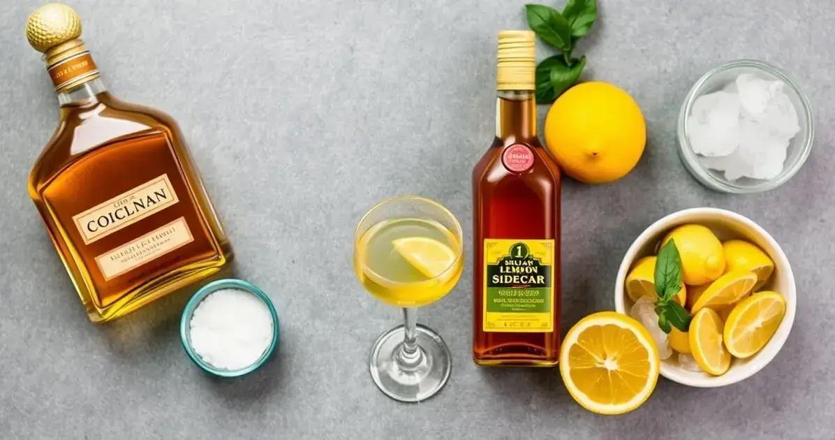 Ingredientes do Sidecar com Toque de Limão Siciliano