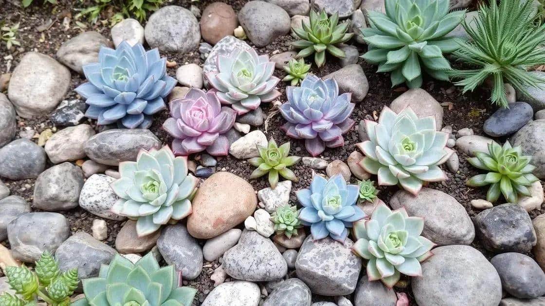 introdução ao jardim com pedras e suculentas