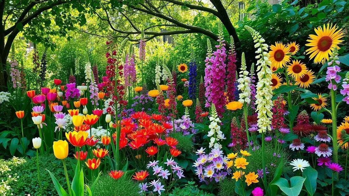 Combinações de flores para um jardim colorido
