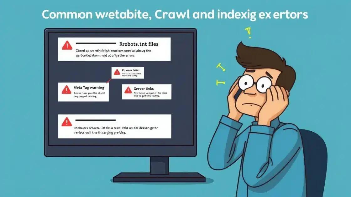 Erros comuns que impedem o crawl e indexação