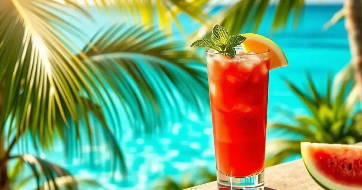 Leia mais sobre o artigo Coquetel de Verão com Licor de Menta e Melancia: Uma Experiência Refrescante