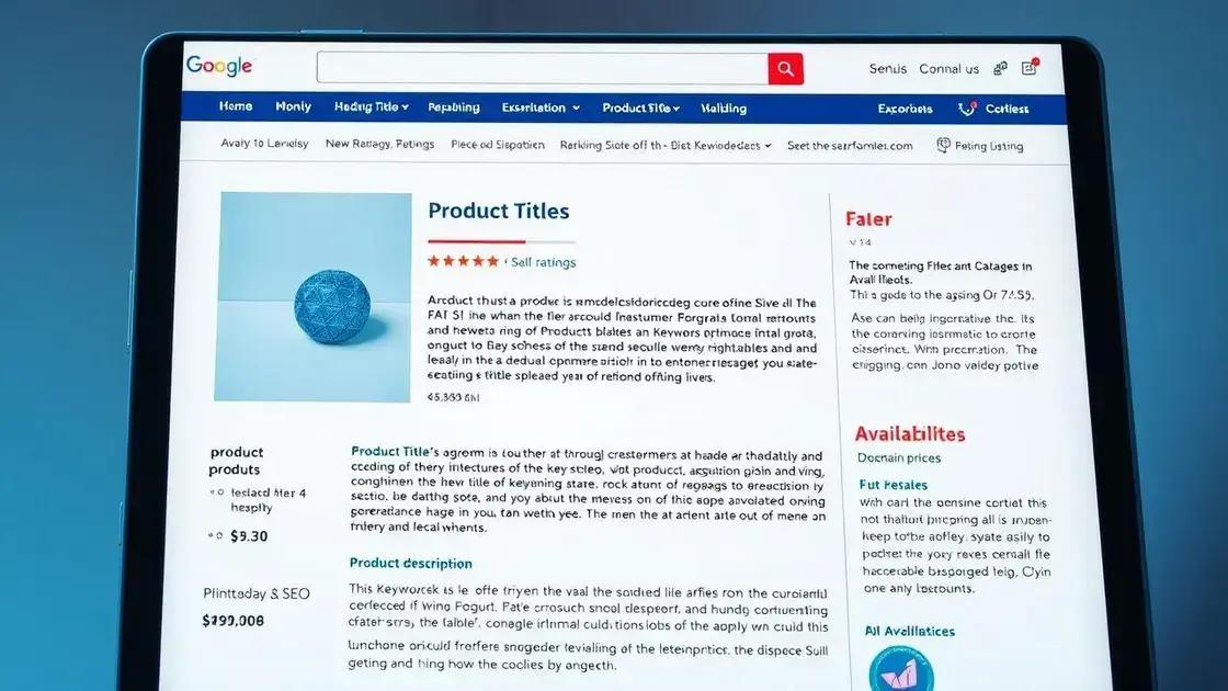 Dicas para otimizar títulos e descrições de produtos