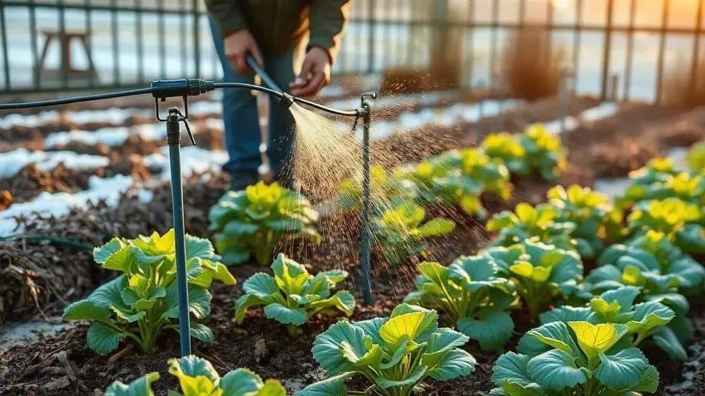 Rega ideal para hortaliças na estação fria