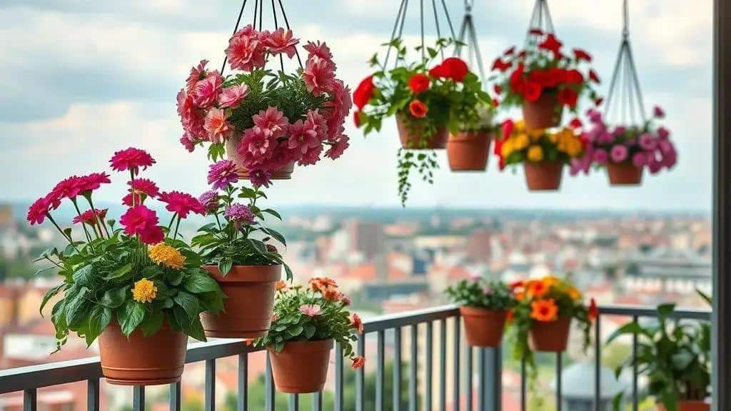O que são flores em vasos pendurados?