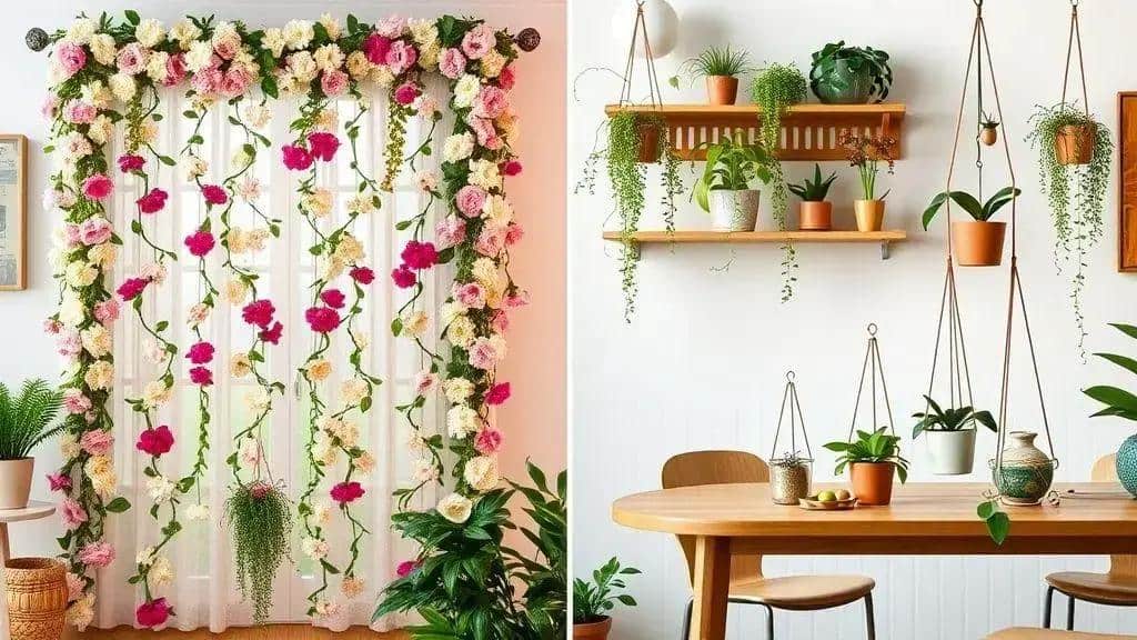 Ideias criativas para decorar com flores penduradas