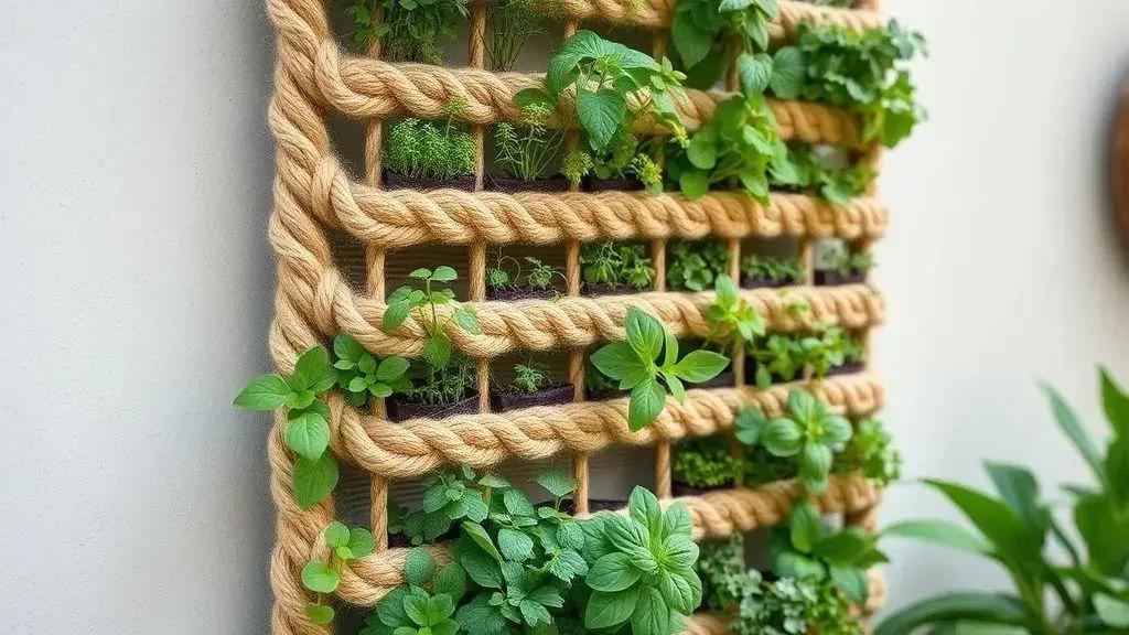 O que é uma horta vertical corda sisal O que é uma horta vertical corda sisal